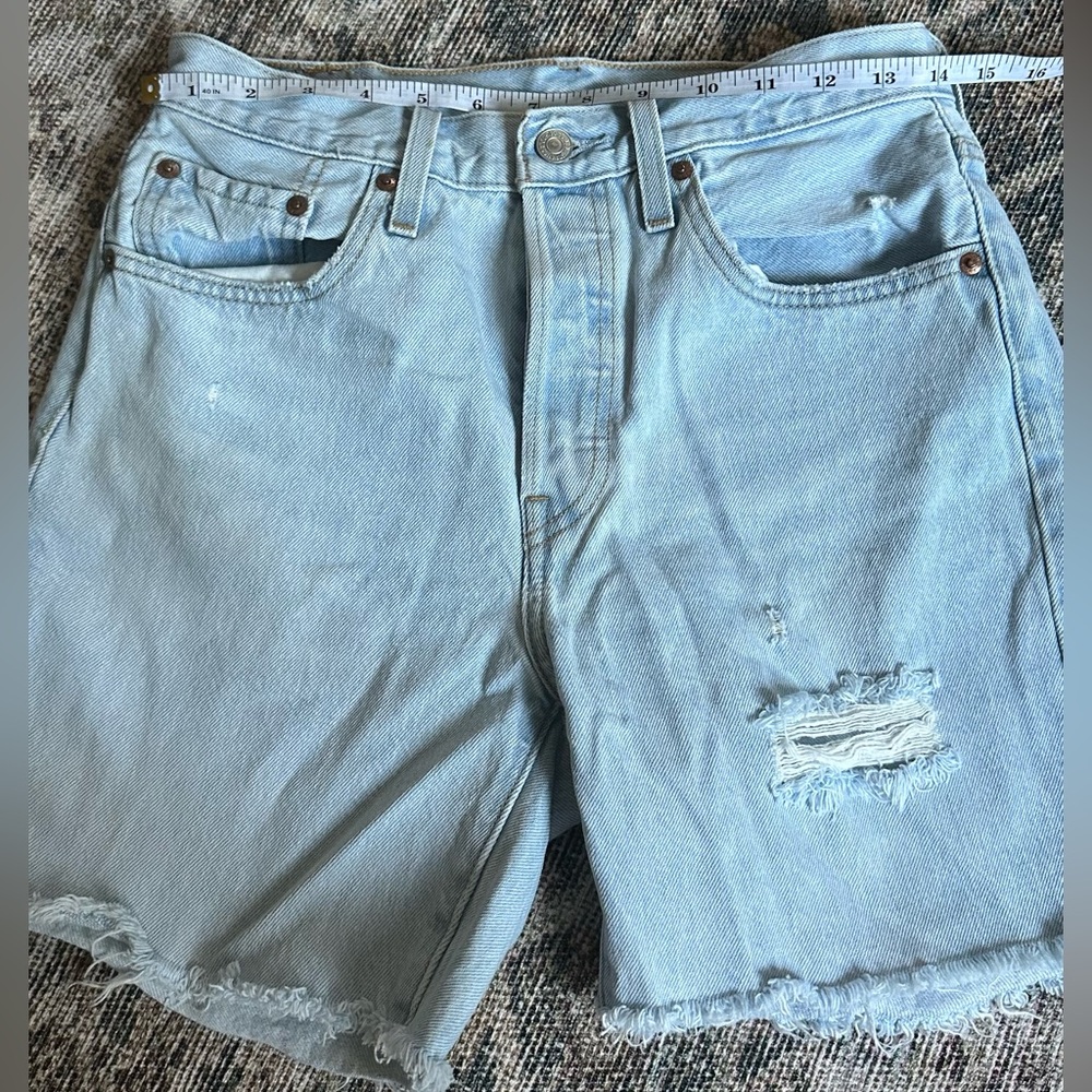 Levi’s Light Blue Distressed Shorts